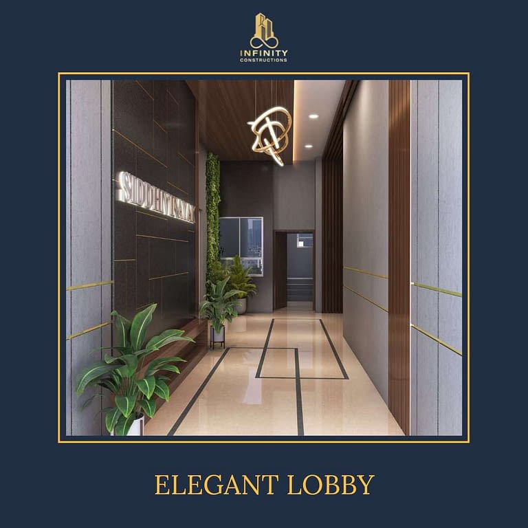 infinity constructions, siddhivinayak, elegant lobby entrance